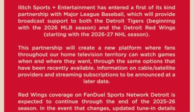 The Red Wings will have a new TV home in 2026-27