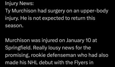 [Rotruck] Injury News: Ty Murchison had surgery on an upper-body injury. He is not expected to return this season.