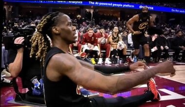 Small thing, but I love seeing James first off the bench to help