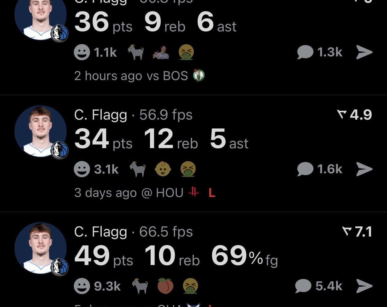 [Real App] Cooper Flagg is the first teenager in NBA history to have 3-straight 30-point games.