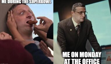 Super Bowl Sunday vs Monday morning