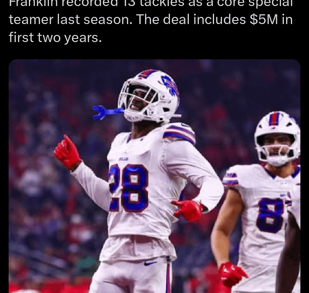 Sam Franklin Jr. Re-signed for 3 Years