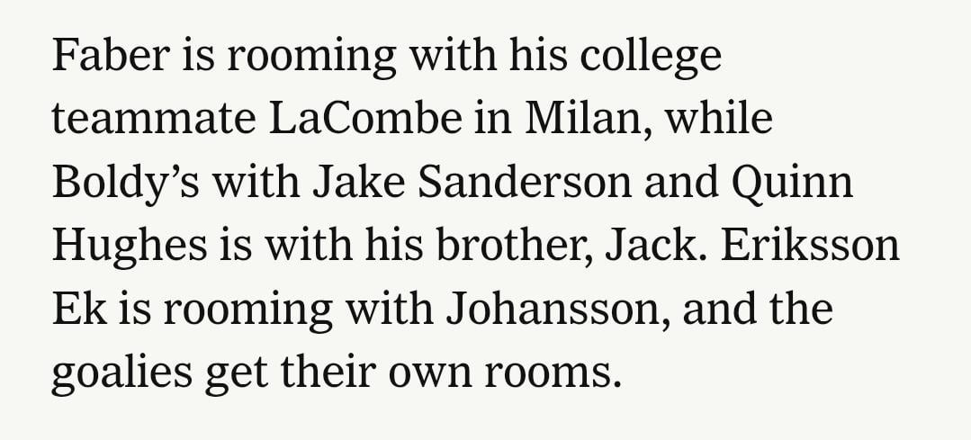 Wild Olympic Roommates, per Russo