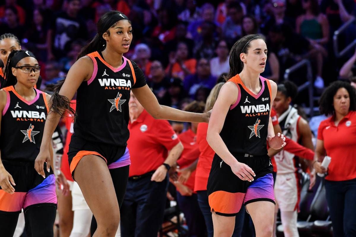 Caitlin Clark and Angel Reese in action