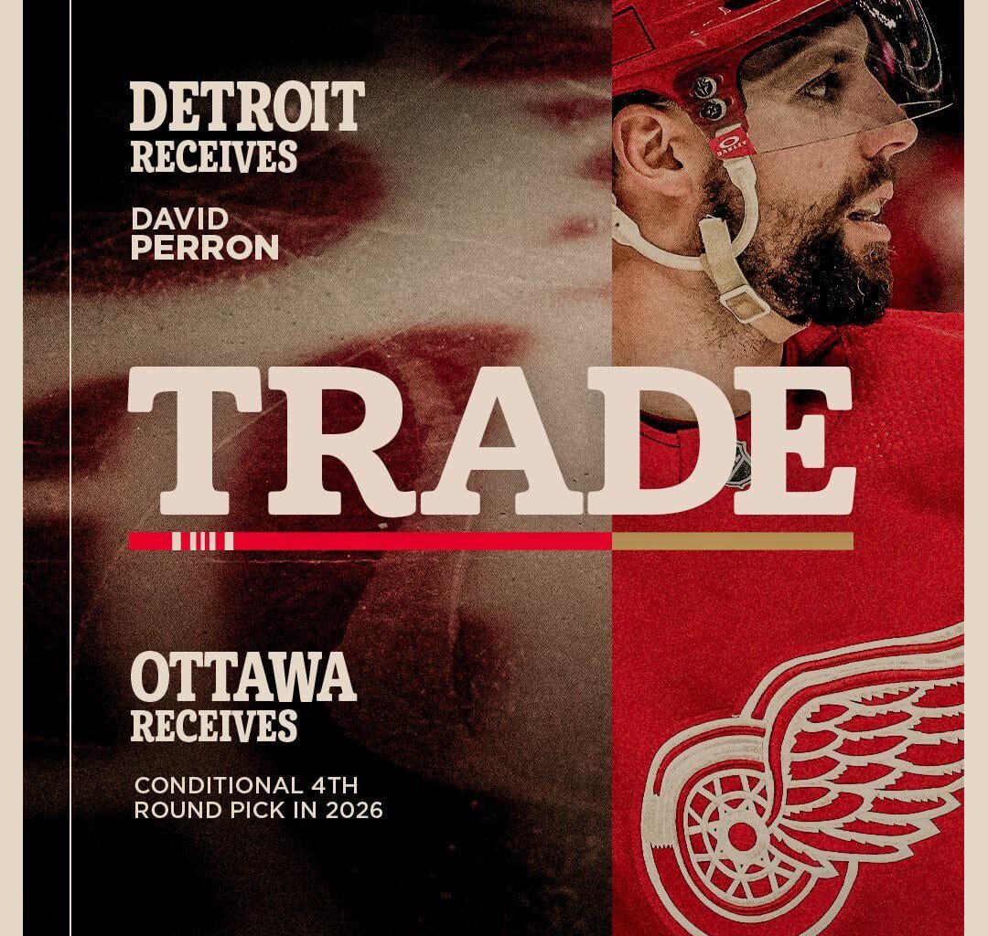 UPDATE: The #RedWings have acquired David Perron from the Ottawa Senators in exchange for a conditional fourth round pick in the 2026 NHL Draft.
