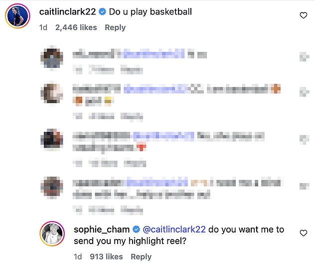 The exchange occurred after Cunningham, known for her glamorous social media presence, shared a series of photos recapping her month of February