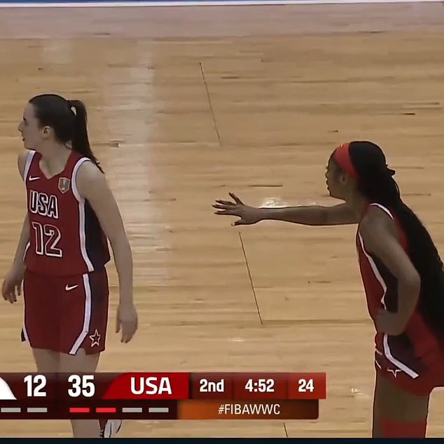 Caitlin Clark appeared to snub Angel Reese when she checked in for Team USA on Thursday