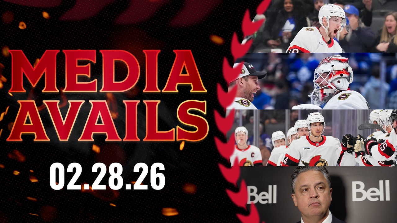 Drake Batherson, Dylan Cozens, Linus Ullmark, Travis Green Postgame Media vs TOR