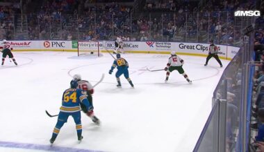 Pavel Buchnevich scores a goal against the New Jersey Devils