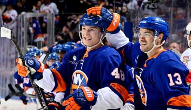 The first rookie to 20 goals is... MATTHEW SCHAEFER!