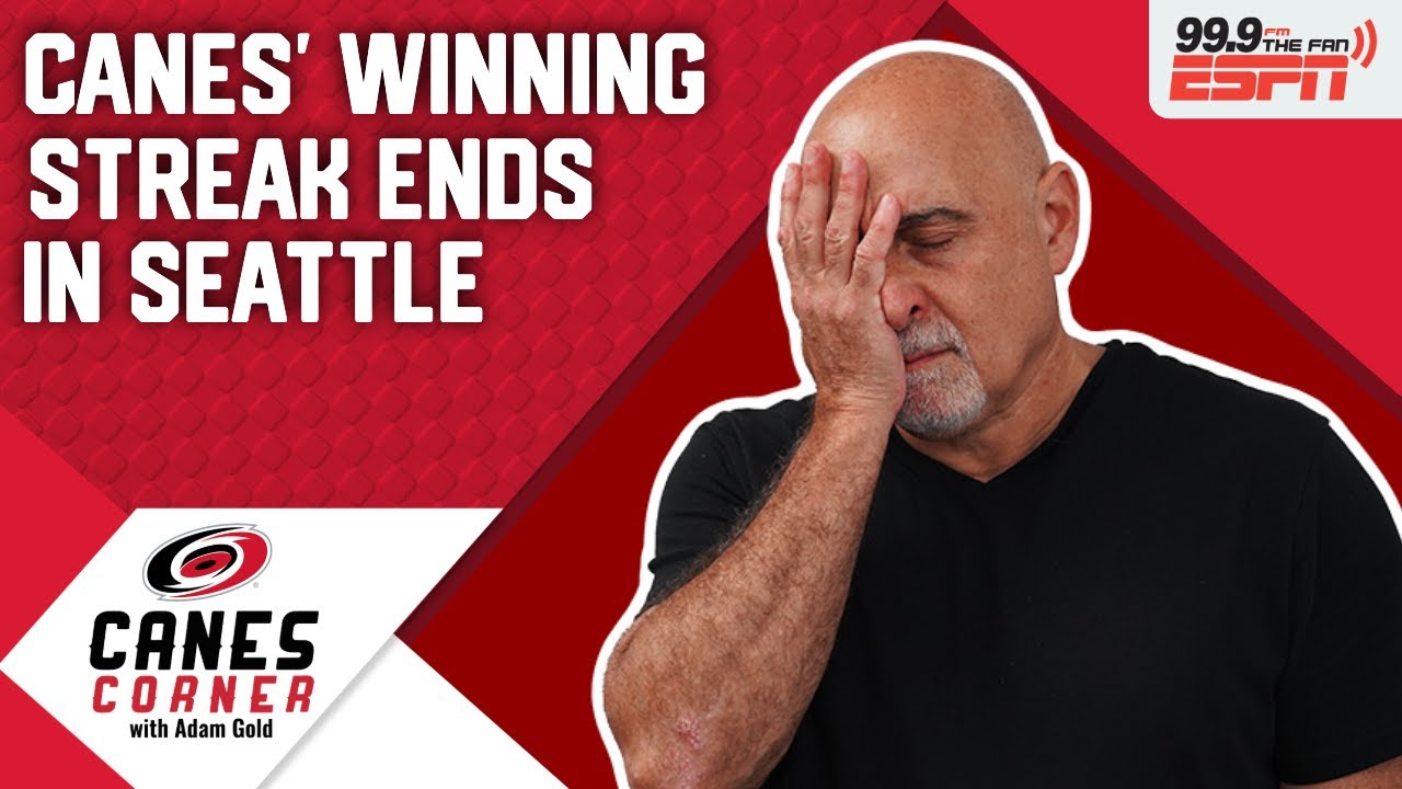 Carolina Hurricanes winning streak ends in Seattle