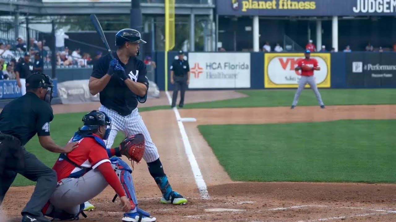 Yankees facing José Caballero playing for Team Panama!! Giancarlo Stanton looks Great!