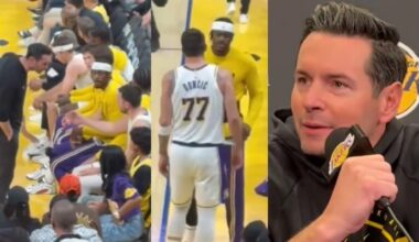 JJ Redick speaks on viral exchange with Luka Doncic on Lakers bench
