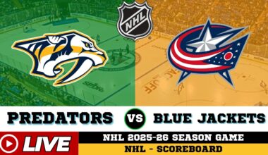 🔴LIVE : Nashville Predators Vs Columbus Blue Jackets | NHL 2026 | NHL Live SCOREBOARD