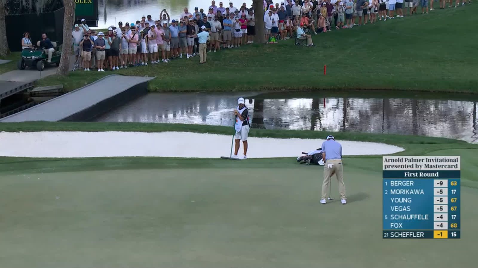 Scottie Scheffler makes birdie on par-5 16th at Arnold Palmer