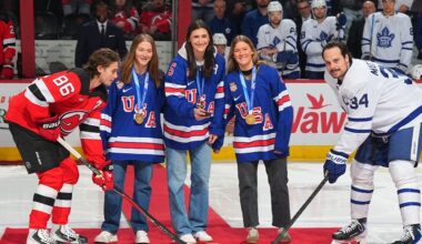 U.S. Women's Hockey Team honored with Jack Hughes & Matthews