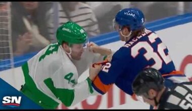 Maple Leafs' Rielly Drops The Mitts With Islanders' MacLean