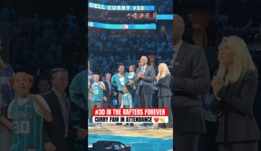 Dell Curry’s number 30 is forever in the rafters in Charlotte 👏