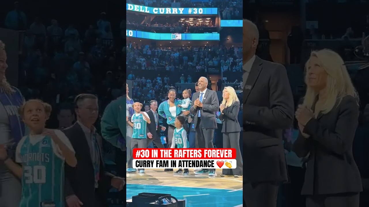 Dell Curry’s number 30 is forever in the rafters in Charlotte 👏