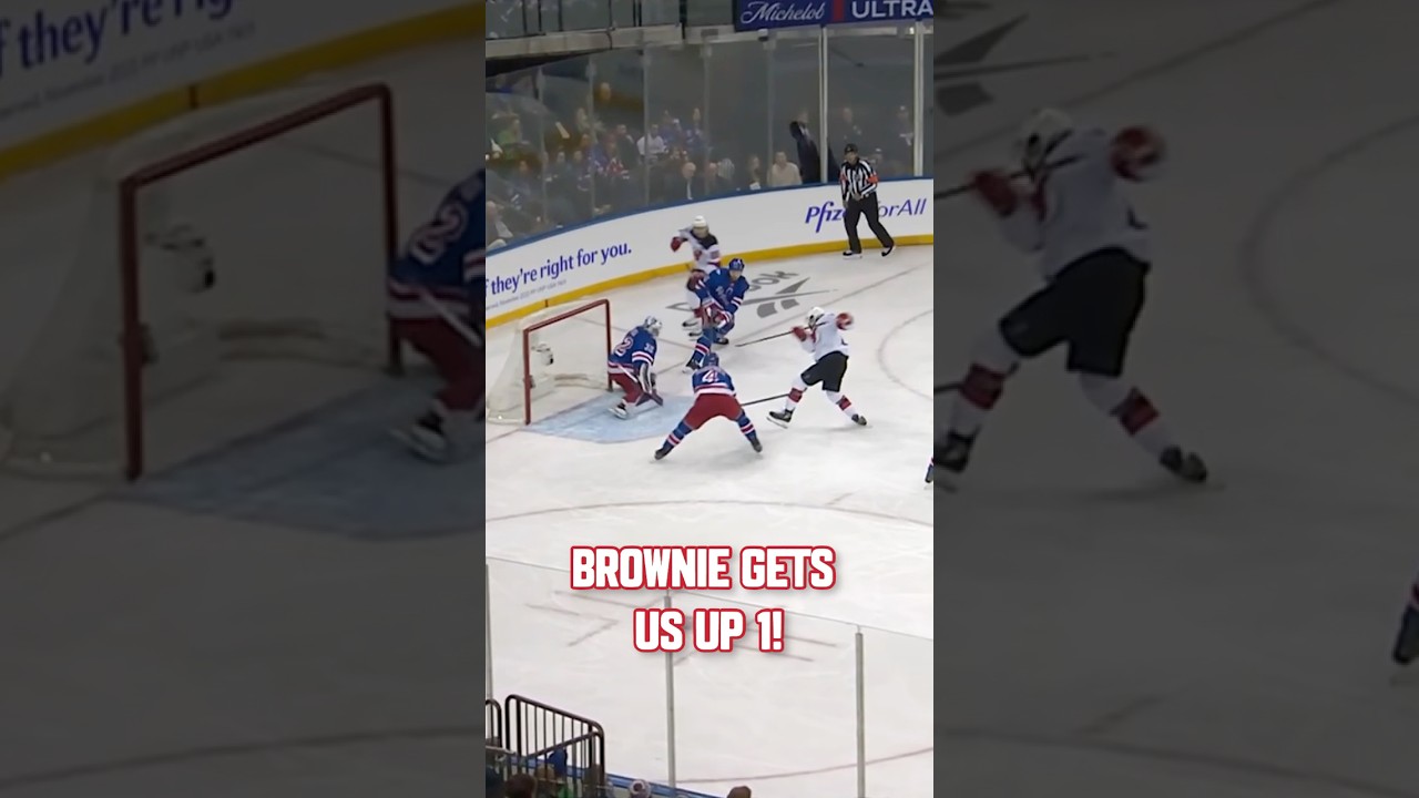 Brownie over Big Apple #shorts #njdevils #devilsvsrangers #connorbrown #brownie #nhl #hockey