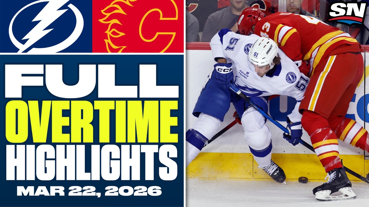 Tampa Bay Lightning at Calgary Flames | FULL Overtime Highlights - March 22, 2026