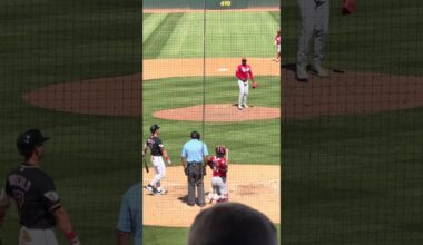 Cincinnati Reds pitcher Luis Mey vs Cleveland Guardians outfielder Stuart Fairchild