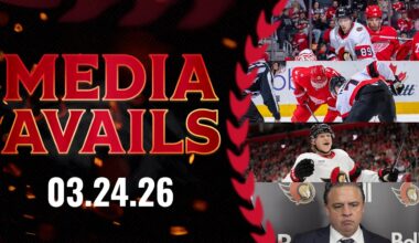 Brady Tkachuk, Carter Yakemchuk, Lars Eller, Travis Green Postgame Media vs DET