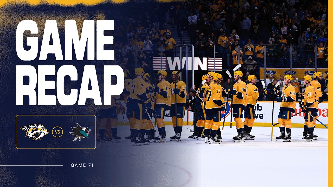 Preds Win Game Highlights vs. San Jose Sharks: March 24th