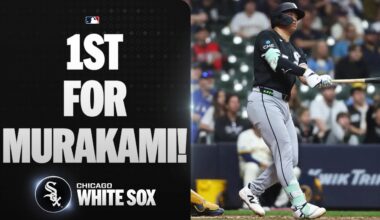 Munetaka Murakami's first MLB hit is a HOME RUN! 😮💥 | 村上 宗隆