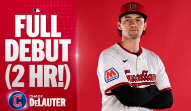 Chase DeLauter hit his first 2 homers in MLB on Opening Day for the Guardians! 😳 | MLB Highlights