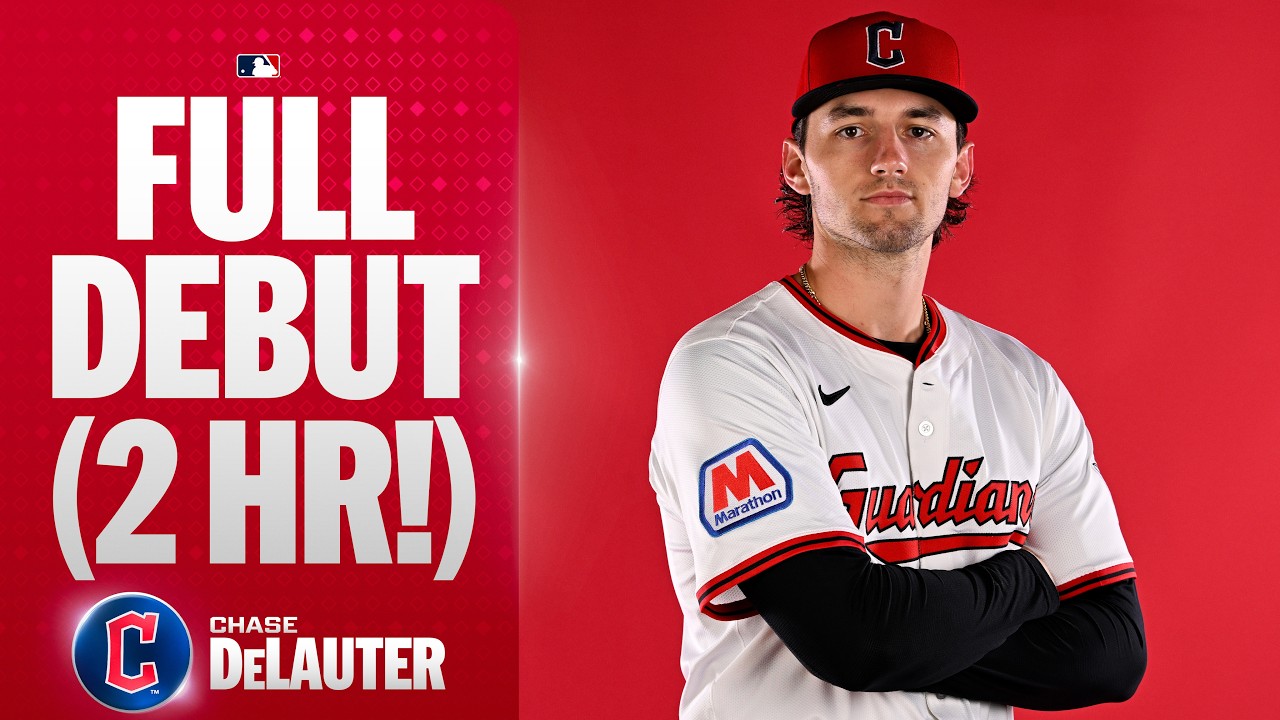 Chase DeLauter hit his first 2 homers in MLB on Opening Day for the Guardians! 😳 | MLB Highlights