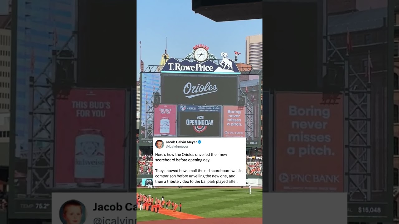 Camden Yards got a major videoboard upgrade 👀 #baltimoreorioles #camdenyards