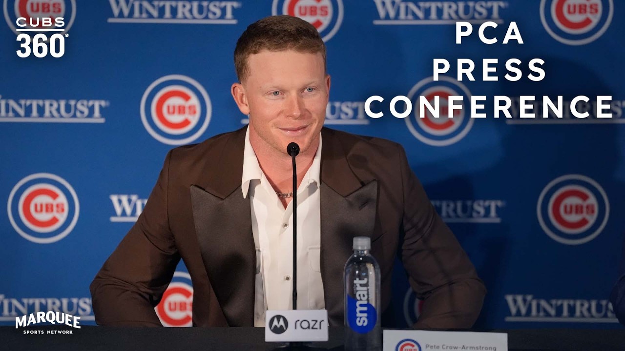 Pete Crow-Armstrong Cubs press conference after contract extension signed I Marquee Sports Network