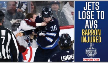 Winnipeg Jets lose to Colorado Avalanche, Morgan Barron injured