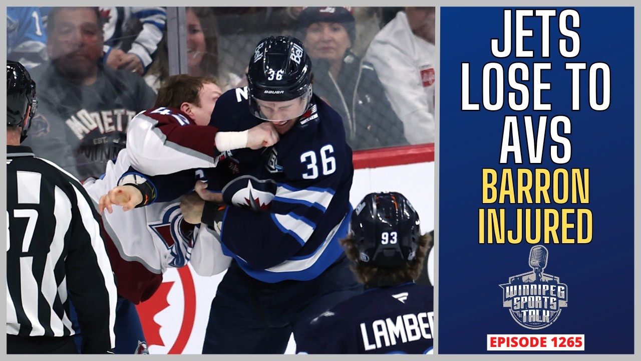 Winnipeg Jets lose to Colorado Avalanche, Morgan Barron injured