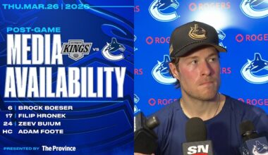 Boeser, Hronek, Buium & Foote Post-Game Media | Canucks vs. Kings (Mar 26, 2026)