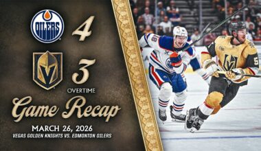 HIGHLIGHTS | Edmonton Oilers 4, Vegas Golden Knights 3, OT | March 26, 2026