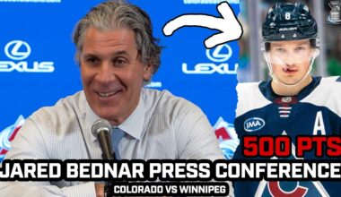 Jared Bednar PRAISES & Jokes about Cale Makar Getting to 500pts & More After Avs LOSS vs Jets