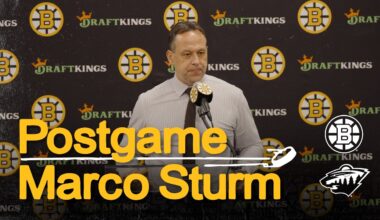 Marco Sturm talks after Bruins 6-3 W over MIN
