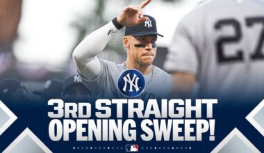 The Yankees SWEEP their opening series for the 3rd straight MLB season! 🧹 (Final 3 outs vs. Giants)
