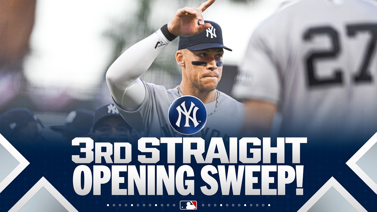 The Yankees SWEEP their opening series for the 3rd straight MLB season! 🧹 (Final 3 outs vs. Giants)