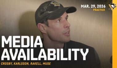 Crosby, Karlsson, Rakell, Muse Media Availability (3.29.26) | Pittsburgh Penguins