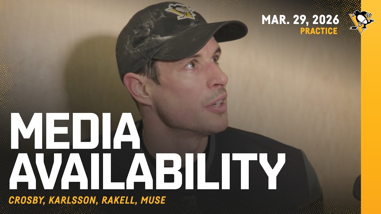 Crosby, Karlsson, Rakell, Muse Media Availability (3.29.26) | Pittsburgh Penguins