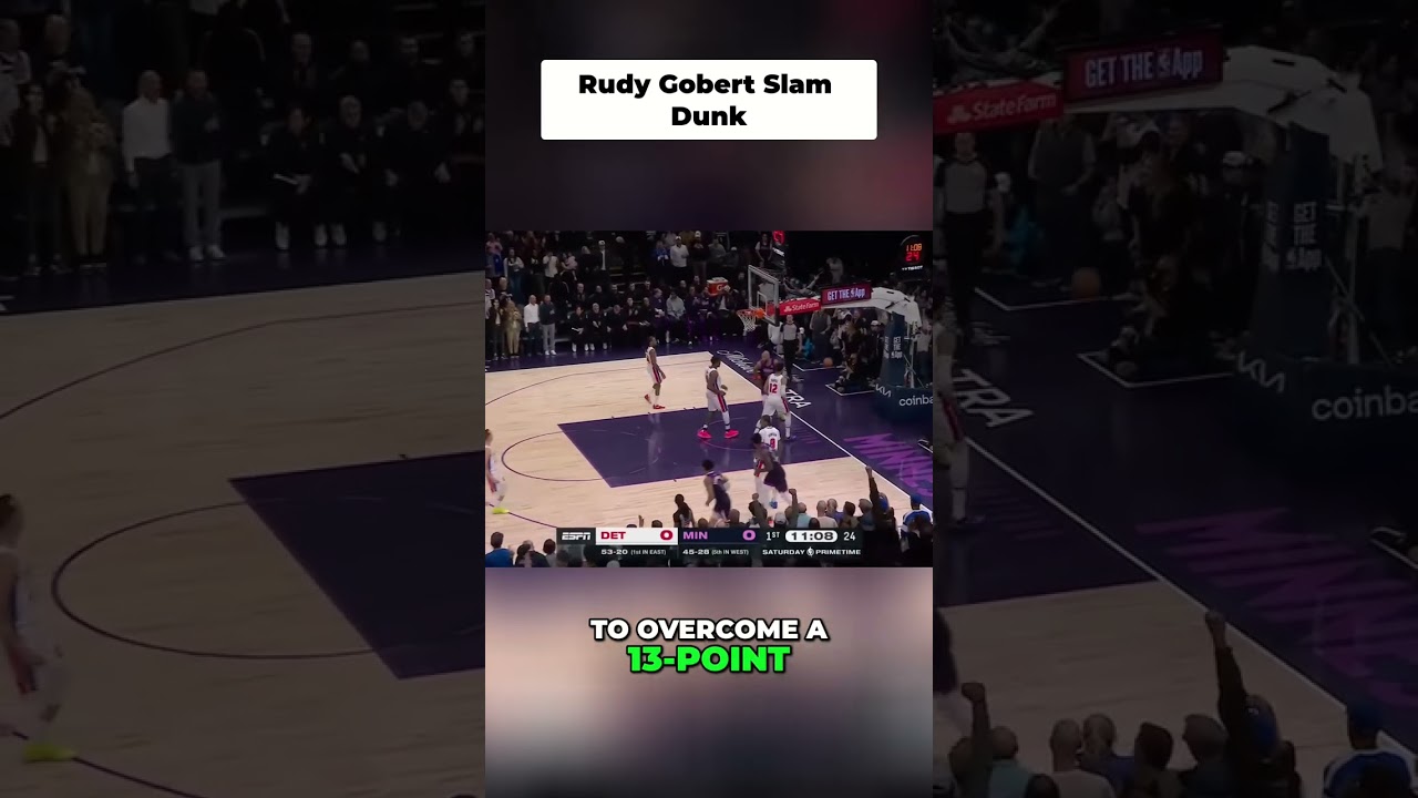 Rudy Gobert INSANE SLAM DUNK! #shorts