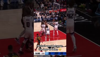 Tricky dime from NAW to JJ 😎😎 #hawks #betweenthelegs #nickeilalexanderwalker #jalenjohnson #nba