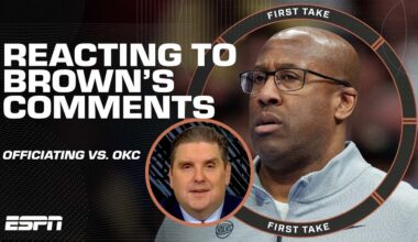 Brian Windhorst’s TIRED of coaches complaining about officiating when playing OKC 👀 | First Take