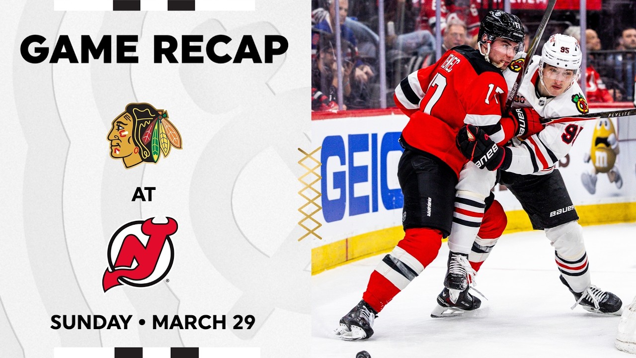 Blackhawks at Devils Game Highlights | 3.29.26