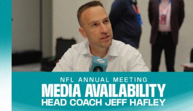 Head Coach Jeff Hafley meets with the media at the 2026 Annual Meeting | Miami Dolphins