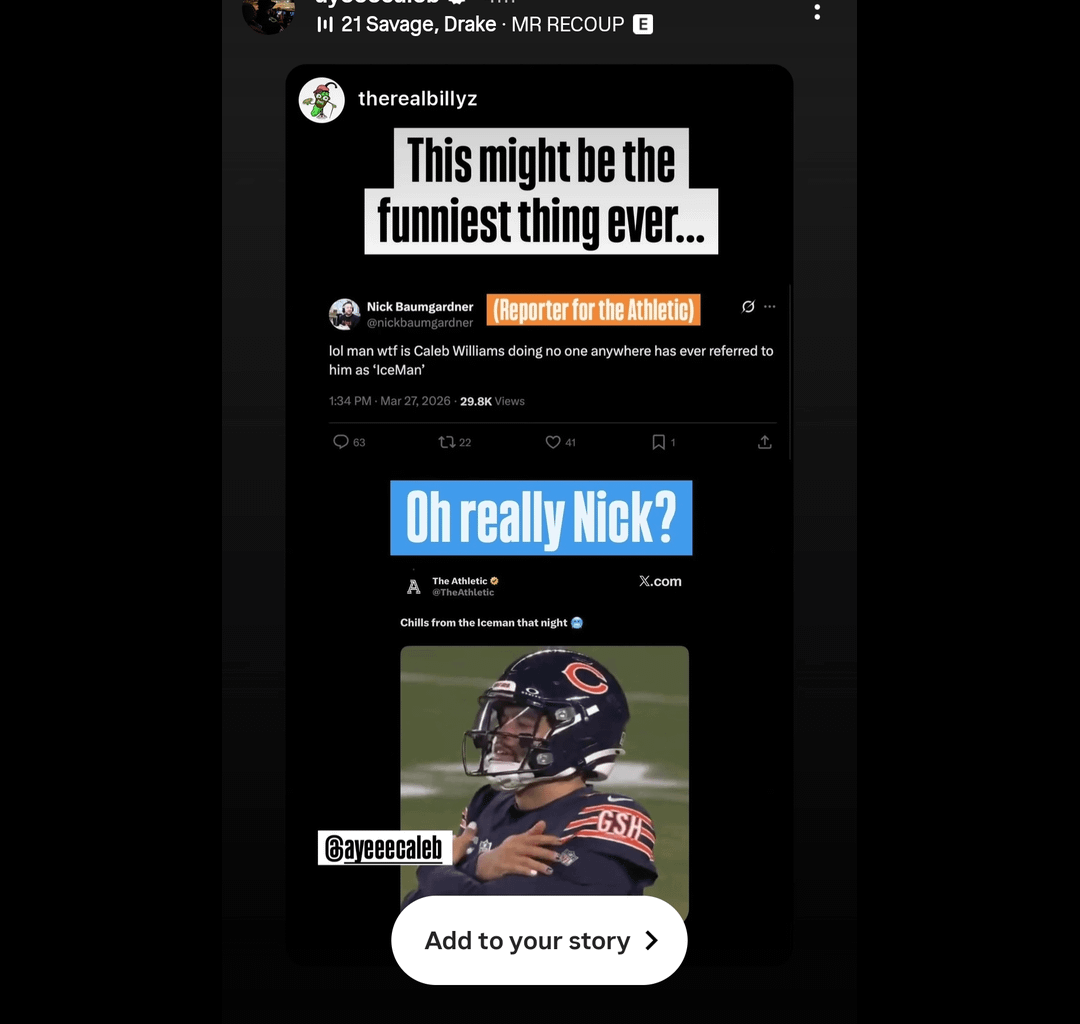 Caleb Reshared My IG Story
