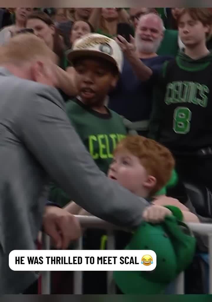 Young Celtics fan is thrilled to meet White Mamba